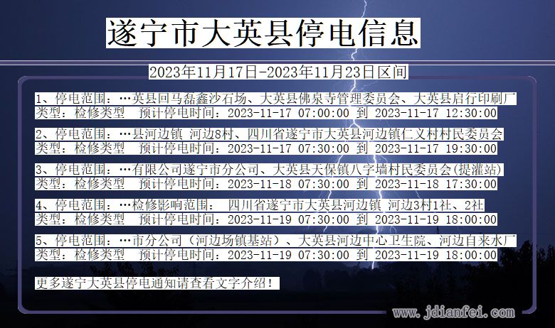 遂宁大英停电通知 四川省遂宁大英停电通知