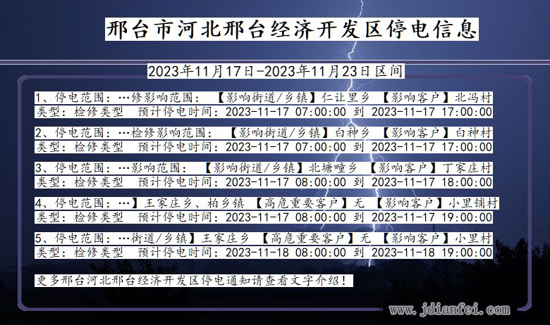 河北省邢台河北邢台经济开发停电通知