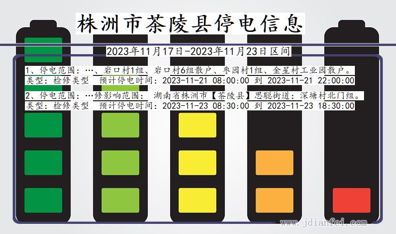 湖南省株洲茶陵停电通知