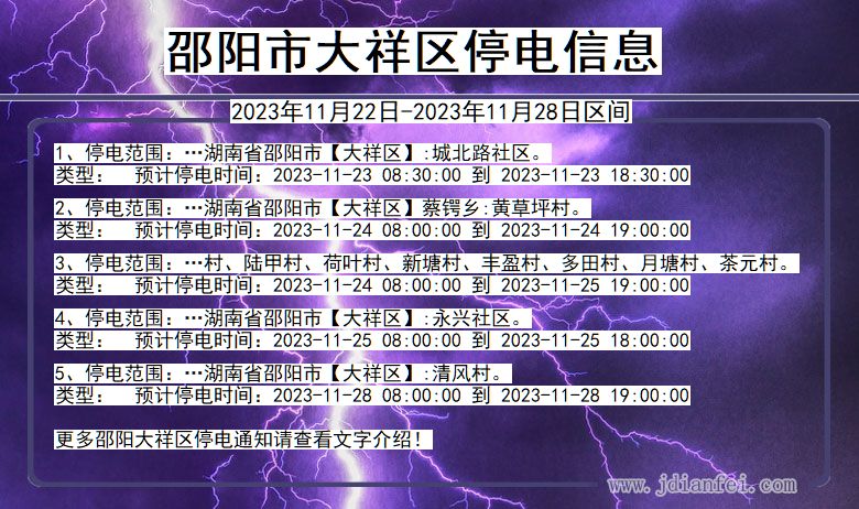 邵阳大祥停电通知 湖南省邵阳大祥停电通知