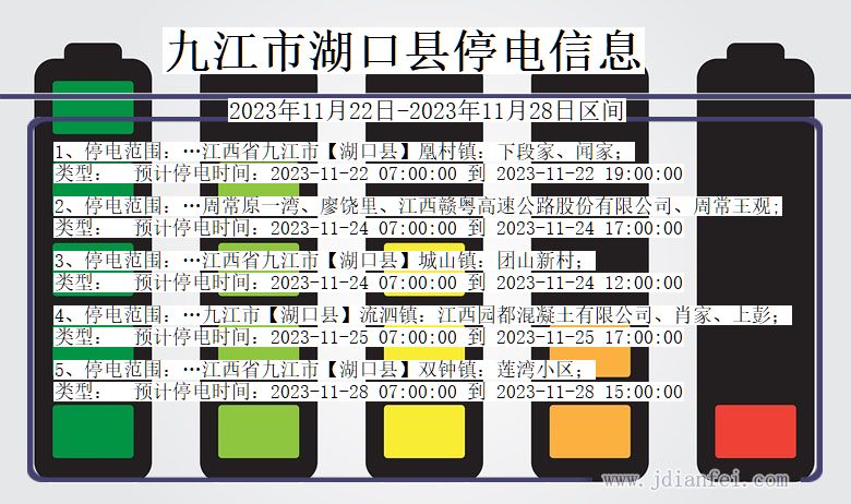 江西省九江湖口停电通知