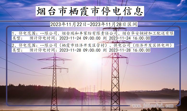 山东省烟台栖霞停电通知