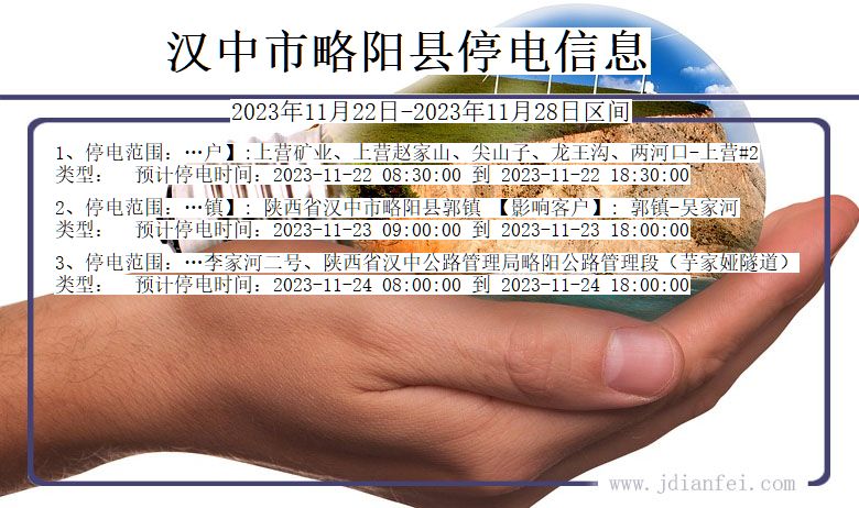 陕西省汉中略阳停电通知