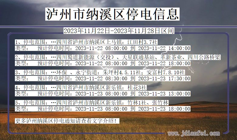 泸州纳溪停电通知 四川省泸州纳溪停电通知