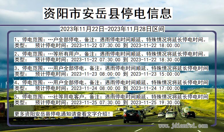 四川省资阳安岳停电通知