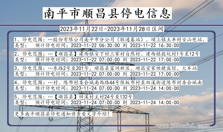 福建省南平顺昌停电通知