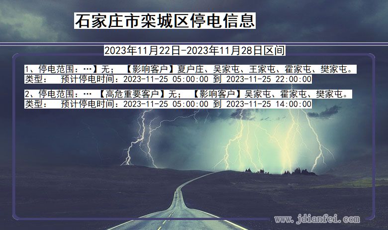 石家庄栾城停电通知 河北省石家庄栾城停电通知