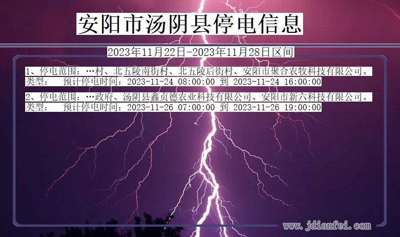 安阳汤阴停电通知 河南省安阳汤阴停电通知