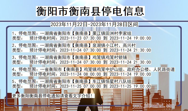 衡阳衡南停电通知 湖南省衡阳衡南停电通知