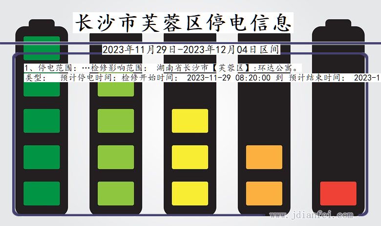 湖南省长沙芙蓉停电通知