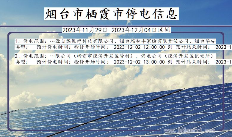烟台栖霞停电通知 山东省烟台栖霞停电通知