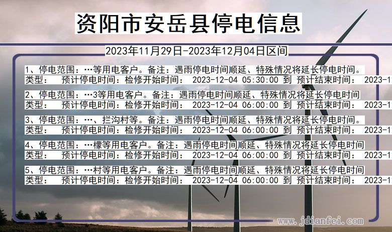 资阳安岳停电通知 四川省资阳安岳停电通知