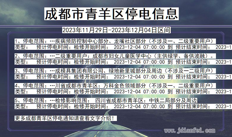 成都青羊停电通知 四川省成都青羊停电通知