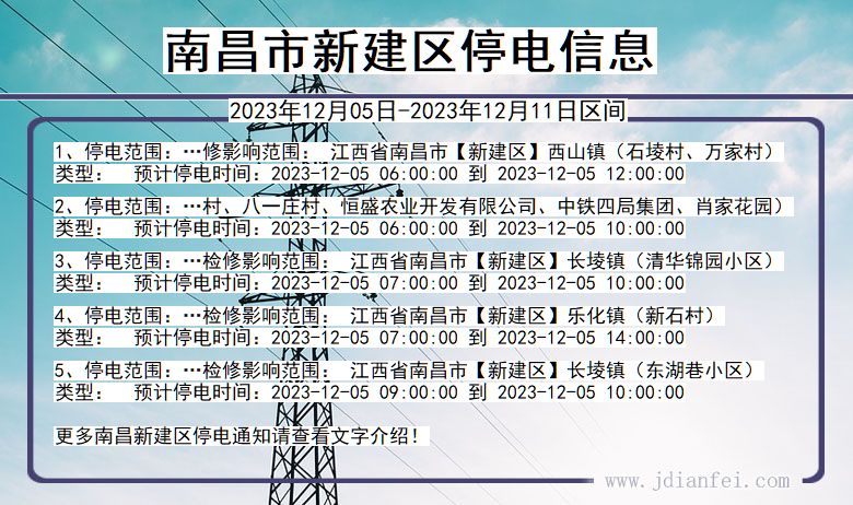 南昌新建停电通知 江西省南昌新建停电通知