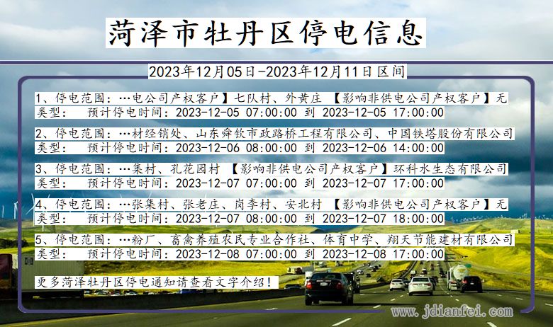 山东省菏泽牡丹停电通知