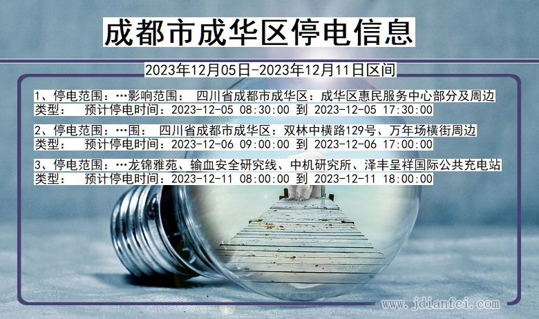 成都成华停电通知 四川省成都成华停电通知