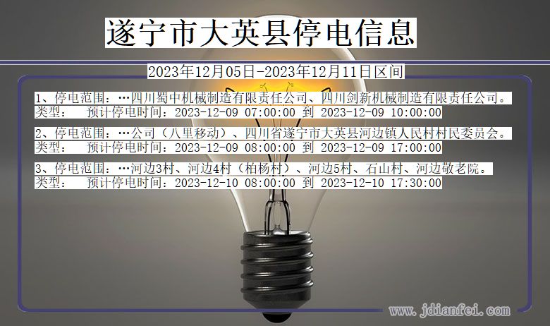 遂宁大英停电通知 四川省遂宁大英停电通知