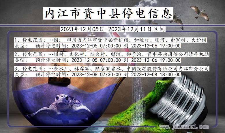 四川省内江资中停电通知