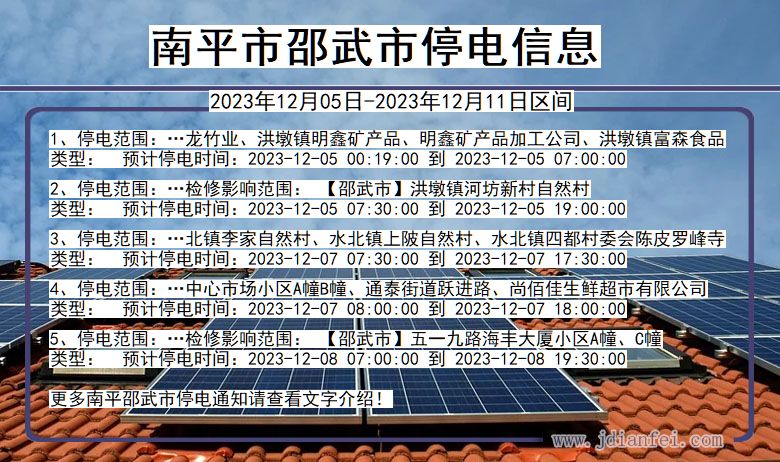南平邵武停电通知 福建省南平邵武停电通知