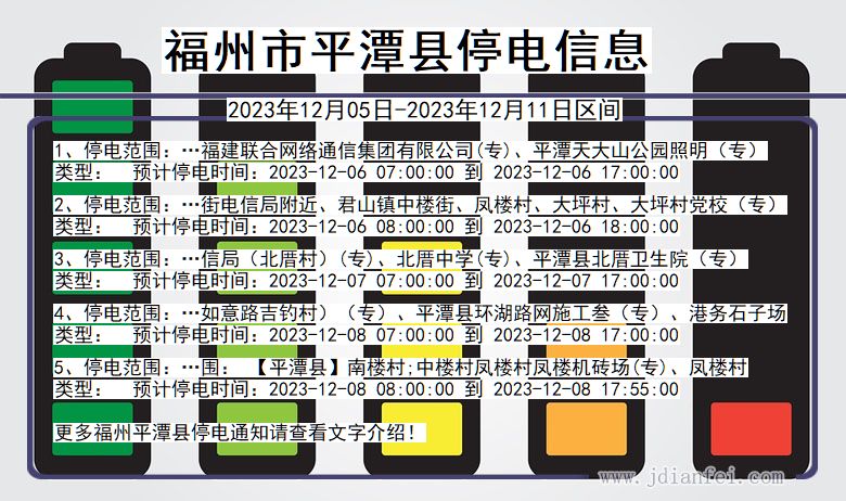 福建省福州平潭停电通知