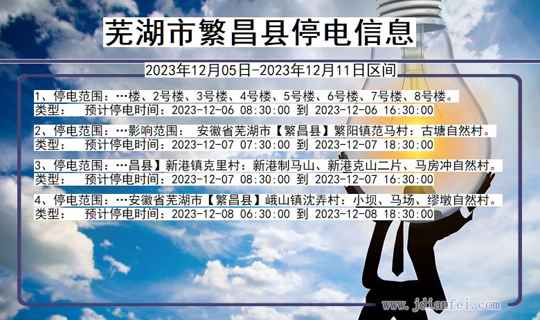 芜湖繁昌停电通知 安徽省芜湖繁昌停电通知