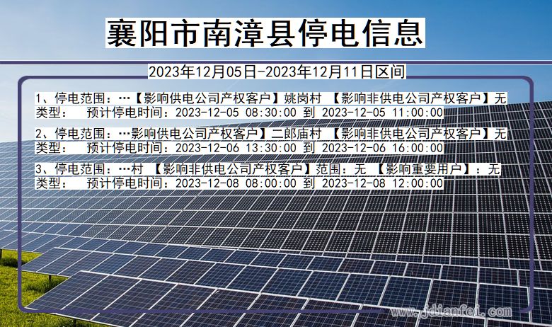 襄阳南漳停电通知 湖北省襄阳南漳停电通知