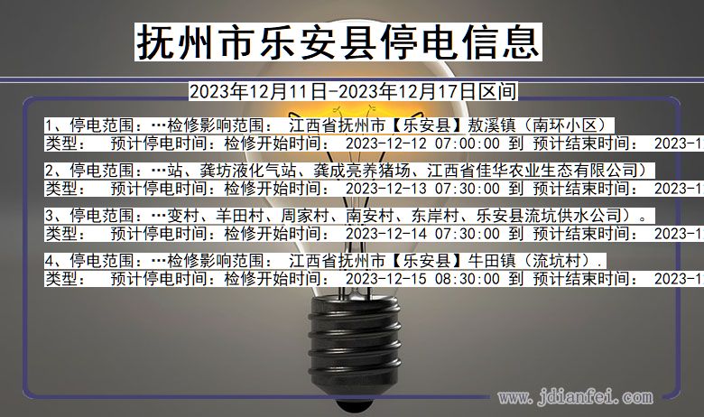 江西省抚州乐安停电通知