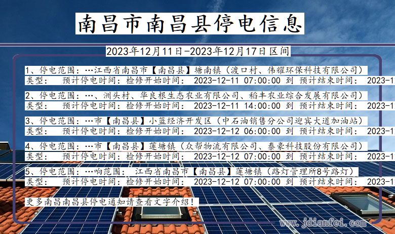 江西省南昌南昌停电通知