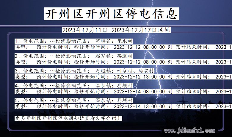 开州区开州停电通知 重庆市开州区开州停电通知
