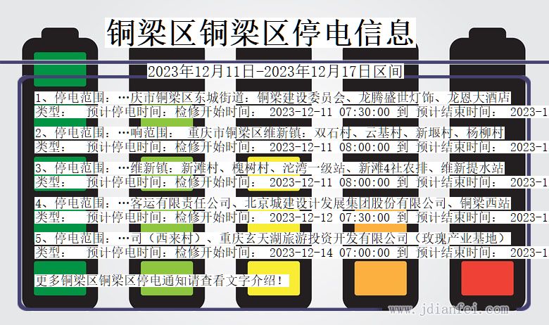 重庆市铜梁区铜梁停电通知