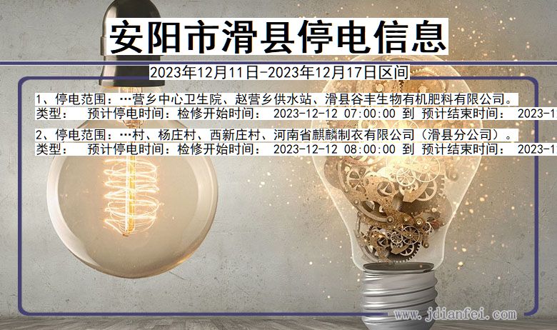 安阳滑县停电通知 河南省安阳滑县停电通知