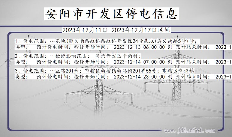 安阳开发停电通知 河南省安阳开发停电通知
