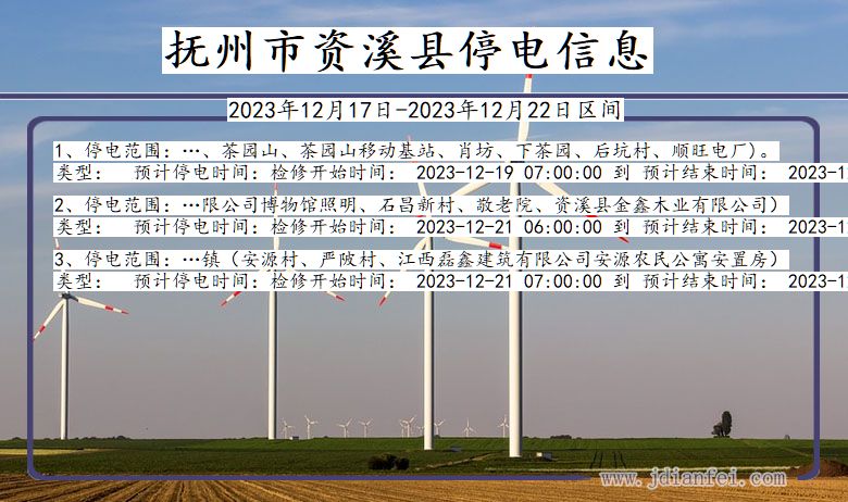抚州资溪停电通知 江西省抚州资溪停电通知