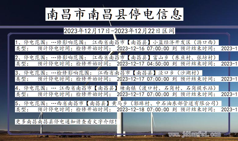 江西省南昌南昌停电通知