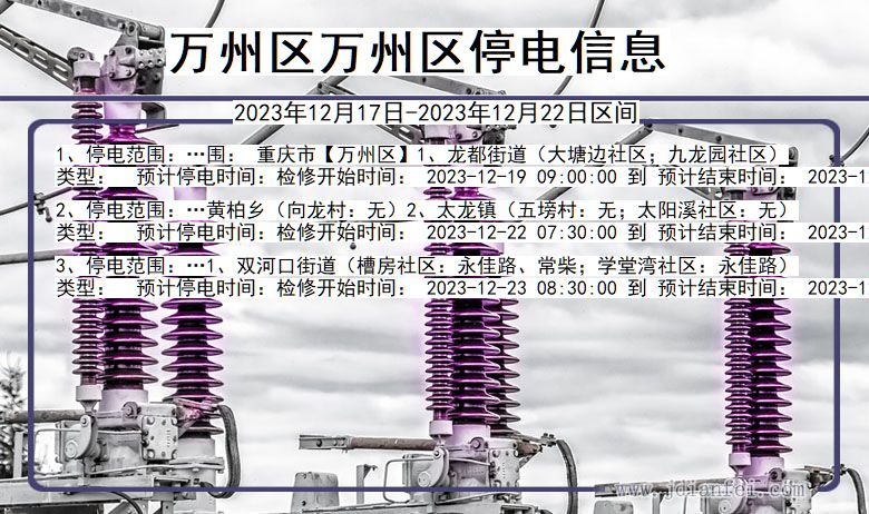 重庆市万州区万州停电通知