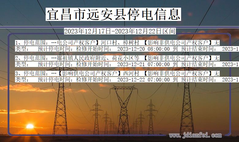 宜昌远安停电通知 湖北省宜昌远安停电通知
