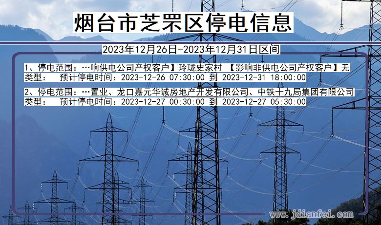 烟台芝罘停电通知 山东省烟台芝罘停电通知