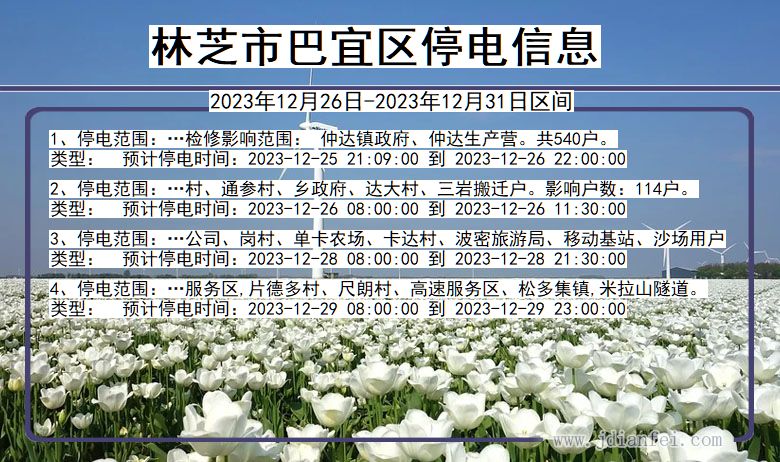 林芝巴宜停电通知 西藏自治区林芝巴宜停电通知
