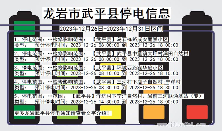 龙岩武平停电通知 福建省龙岩武平停电通知