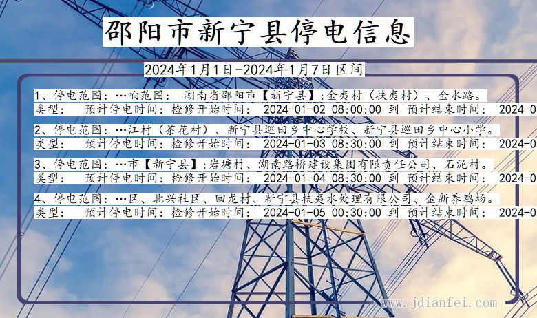 邵阳新宁停电通知 湖南省邵阳新宁停电通知