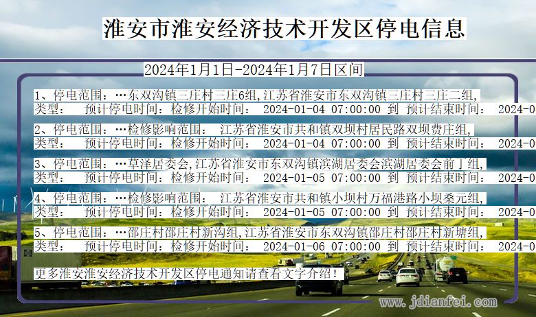 淮安淮安经济技术开发停电通知 江苏省淮安淮安经济技术开发停电通知