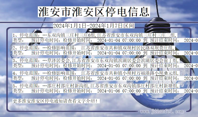 淮安淮安停电通知 江苏省淮安淮安停电通知