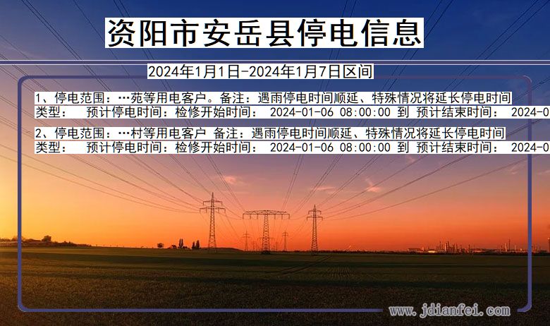 资阳安岳停电通知 四川省资阳安岳停电通知