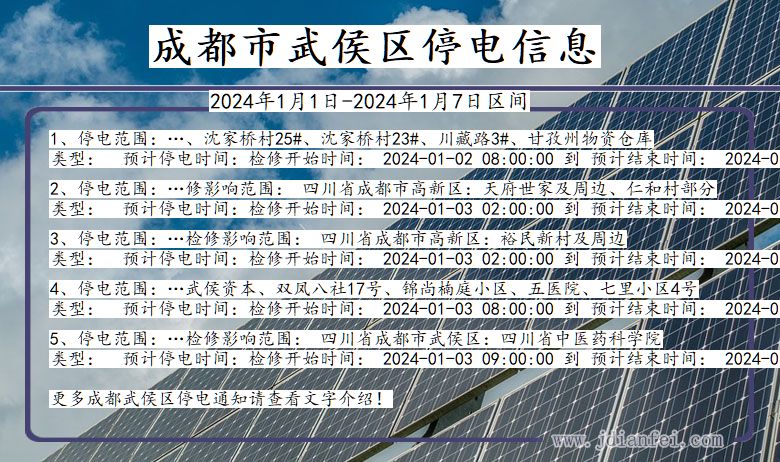 四川省成都武侯停电通知