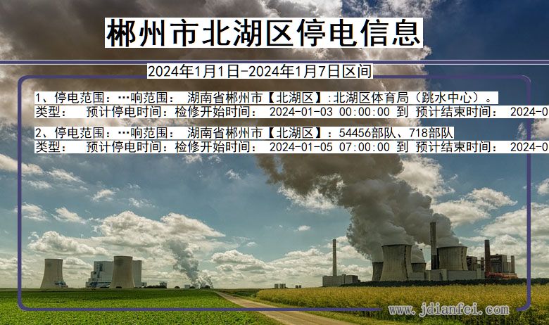 郴州北湖停电通知 湖南省郴州北湖停电通知