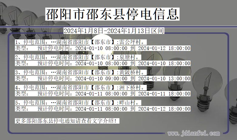 湖南省邵阳邵东停电通知