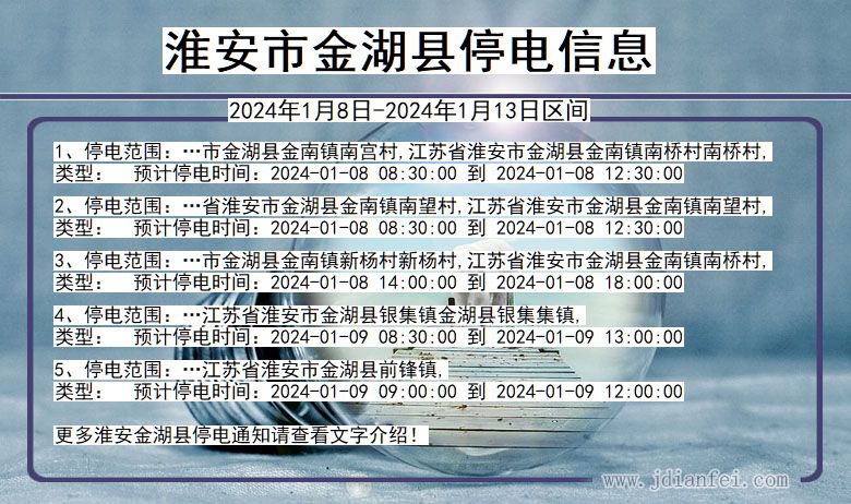 淮安金湖停电通知 江苏省淮安金湖停电通知