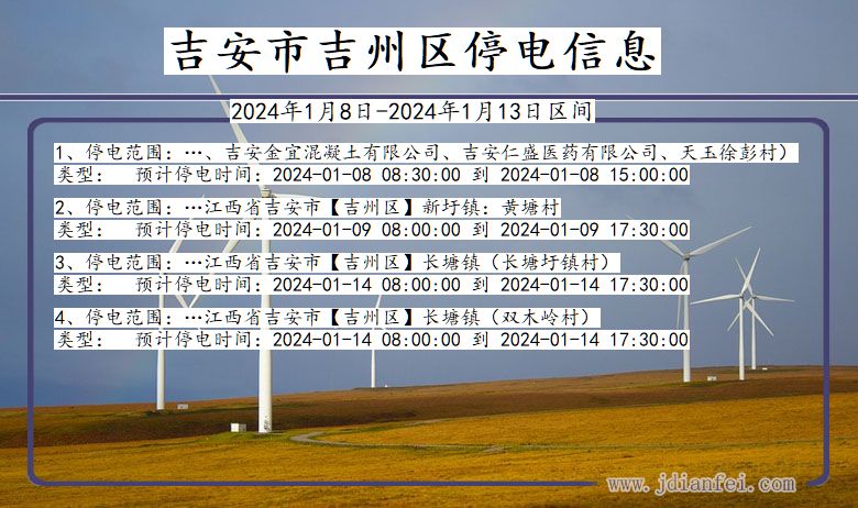 江西省吉安吉州停电通知