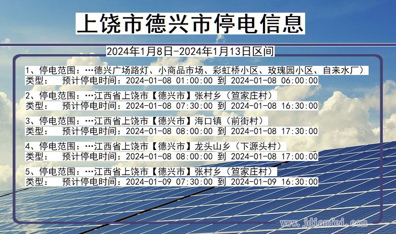 江西省上饶德兴停电通知