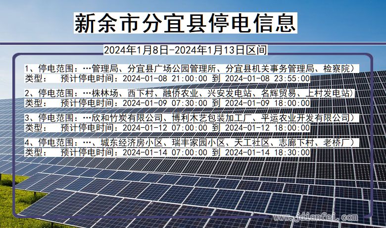 江西省新余分宜停电通知